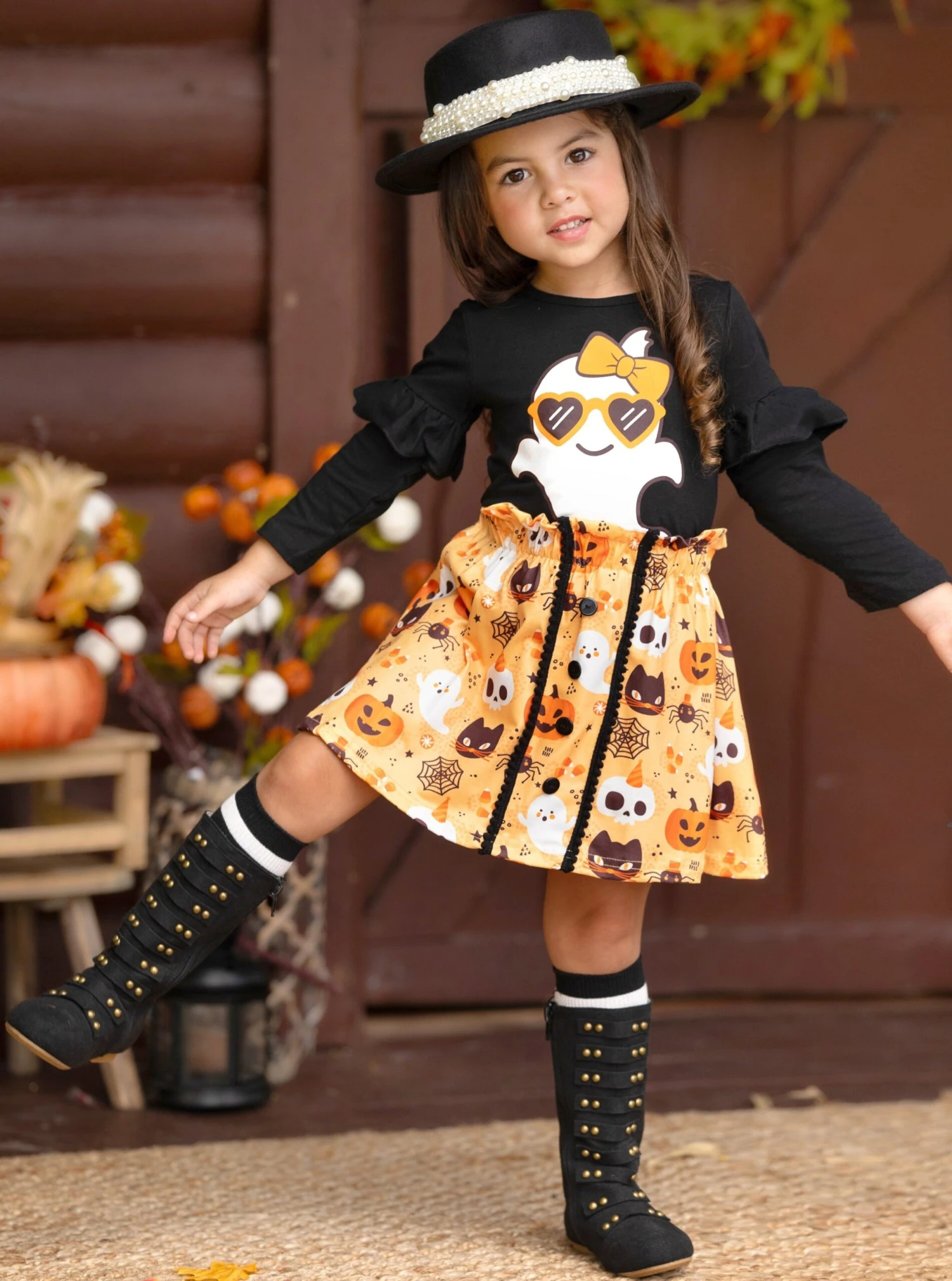 Boo, Felicia Ghost Top & Halloween Skirt Set 2 Boo, Felicia Ghost Top & Halloween Skirt Set - Image 2