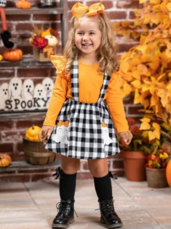 Ghostest With The Mostest Overall Skirt Set -Kid's Apparel Sales GHSEB029 Orange 18 scaled