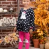 Polka Dot Boos Ruffle Tunic & Legging Set