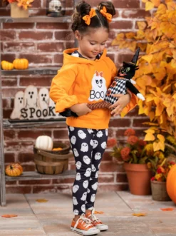 Boo-tiful Hoodie Sweater & Legging Set 9 Boo-tiful Hoodie Sweater & Legging Set -Kid's Apparel Sales GHSEB032 Orange 6