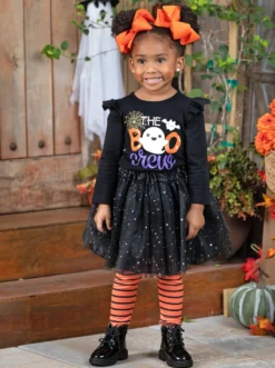 The Boo Crew Top, Sparkle Tutu, & Legging Set -Kid's Apparel Sales GHSEB033 Black 7 scaled