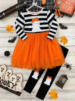 How Do You Boo Striped Tutu Tunic & Legging Set