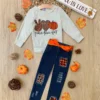 Peace, Love, Fall Patched Jeans Set