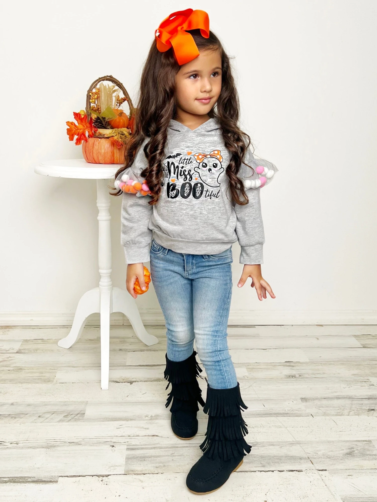Little Miss Boo-tiful Long Sleeve Hooded Top 1 Little Miss Boo-tiful Long Sleeve Hooded Top