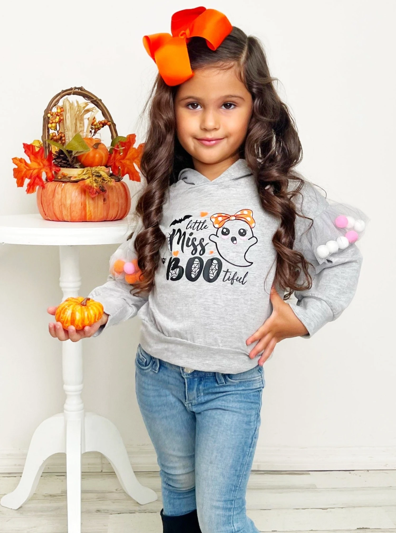 Little Miss Boo-tiful Long Sleeve Hooded Top 2 Little Miss Boo-tiful Long Sleeve Hooded Top - Image 2