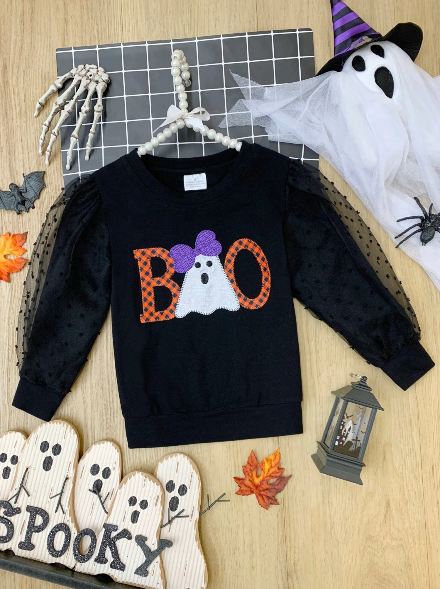 Polka Dot Boos Tulle Sleeve Sweater 6 Polka Dot Boos Tulle Sleeve Sweater - Image 6