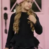 Cute As Pie Black Cable Knit Tutu Sweater