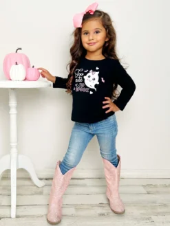 Too Cute To Spook Long Sleeve Top -Kid's Apparel Sales GHTPB001 Black 1 scaled