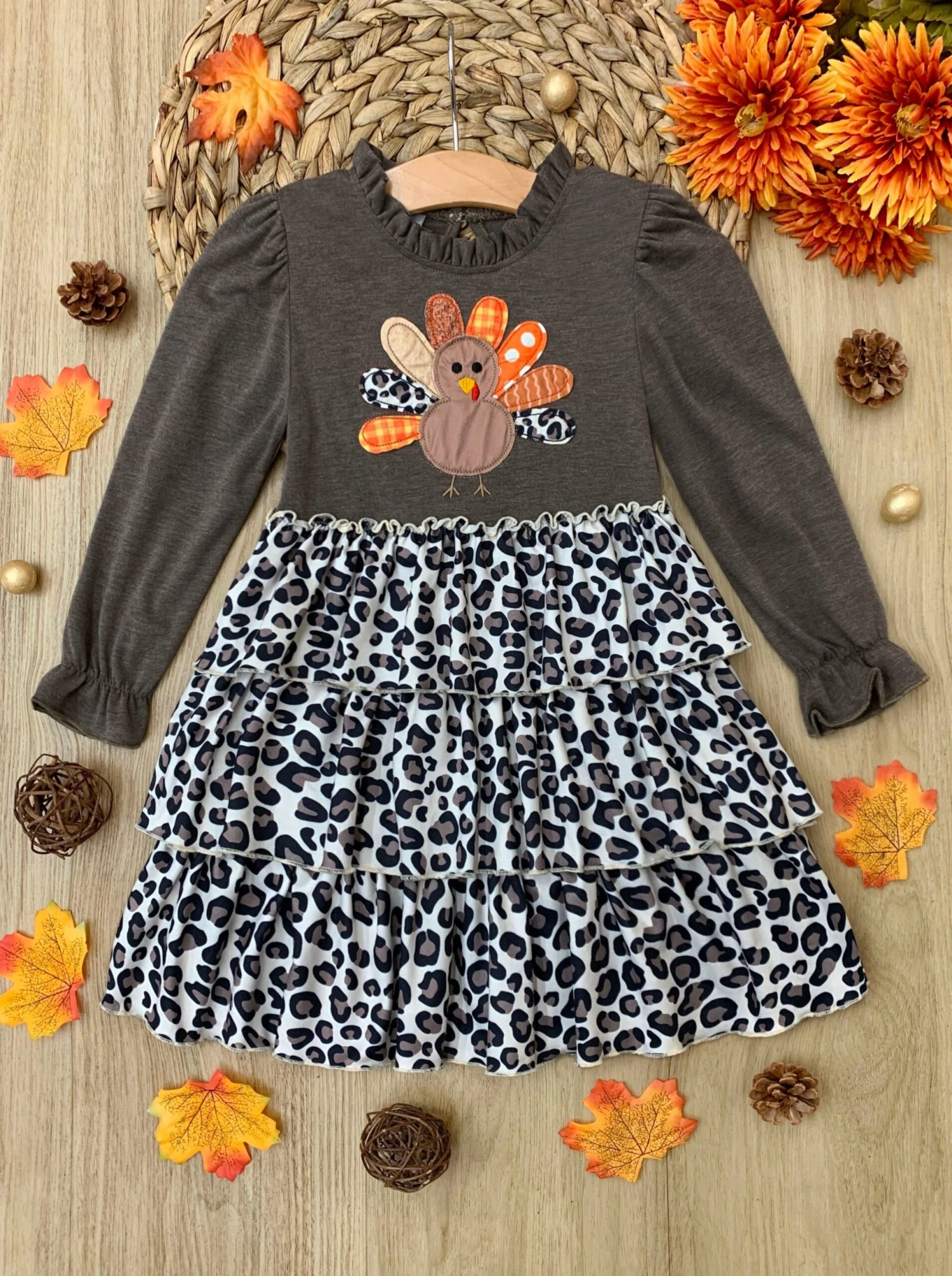 Turkey Day Cutie Tiered Ruffle Dress 3 Turkey Day Cutie Tiered Ruffle Dress - Image 3