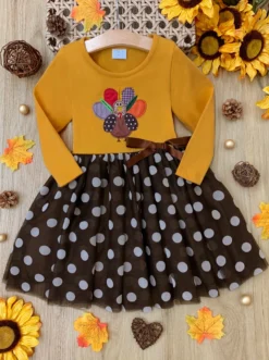 Thankful Turkey Polka Dot Tutu Dress