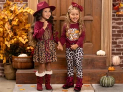 Fierce Pumpkin Vibes Leopard Skirt Set 16 Fierce Pumpkin Vibes Leopard Skirt Set -Kid's Apparel Sales GTSEB003 BurgundyANDGTSEB006 Burgundy 10 scaled
