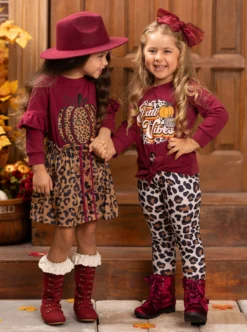 Fierce Pumpkin Vibes Leopard Skirt Set 14 Fierce Pumpkin Vibes Leopard Skirt Set -Kid's Apparel Sales GTSEB003 BurgundyANDGTSEB006 Burgundy 5 scaled