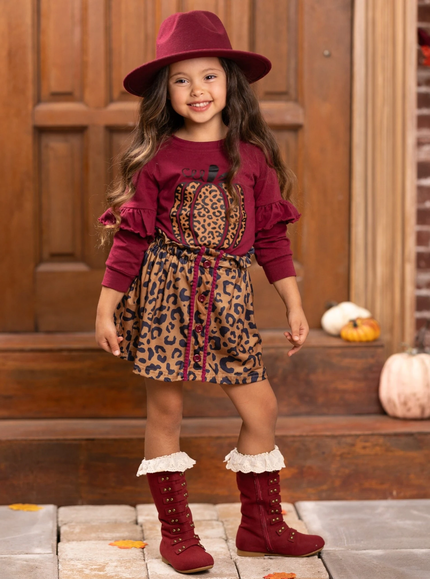 Fierce Pumpkin Vibes Leopard Skirt Set 5 Fierce Pumpkin Vibes Leopard Skirt Set - Image 5