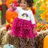 Sparkle Turkey Tulle Tunic & Leopard Legging Set