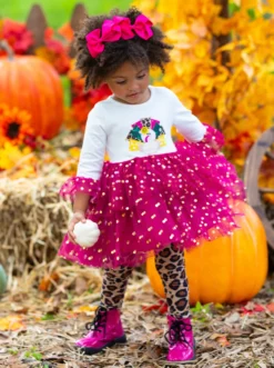 Sparkle Turkey Tulle Tunic & Leopard Legging Set 10 Sparkle Turkey Tulle Tunic & Leopard Legging Set -Kid's Apparel Sales GTSEB004 Leopard 8 scaled