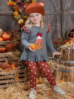 Mommy's Little Pumpkin Polka Dot Legging Set -Kid's Apparel Sales GTSEB005 Leopard 6