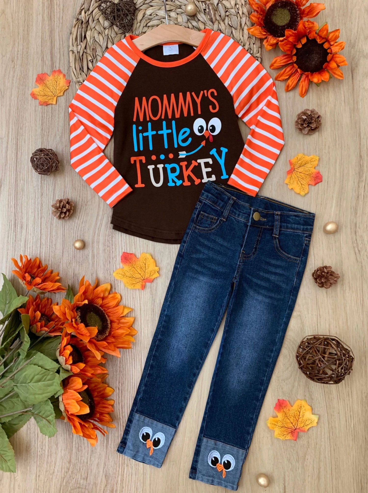 Mommy's Little Turkey Cuffed Jeans Set 3 Mommy's Little Turkey Cuffed Jeans Set - Image 3