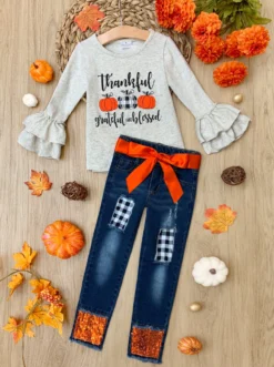 Thankful, Grateful, & Blessed Sequin Patched Jeans Set 15 Thankful, Grateful, & Blessed Sequin Patched Jeans Set -Kid's Apparel Sales GTSEB016 Oatmeal scaled