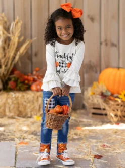 Thankful, Grateful, & Blessed Sequin Patched Jeans Set 11 Thankful, Grateful, & Blessed Sequin Patched Jeans Set -Kid's Apparel Sales GTSEB016 Oatmeal 12 scaled