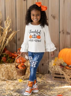 Thankful, Grateful, & Blessed Sequin Patched Jeans Set 12 Thankful, Grateful, & Blessed Sequin Patched Jeans Set -Kid's Apparel Sales GTSEB016 Oatmeal 15 scaled