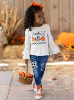 Thankful, Grateful, & Blessed Sequin Patched Jeans Set 14 Thankful, Grateful, & Blessed Sequin Patched Jeans Set -Kid's Apparel Sales GTSEB016 Oatmeal 20 scaled