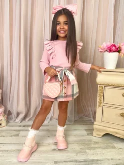 My Fave Girl Pink Ruffled Top & Brushed Fleece Skirt Set -Kid's Apparel Sales IMG 3875 scaled
