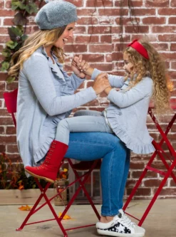Mommy & Me Besties Blazer Ruffle Cardigan -Kid's Apparel Sales JUL12CPOUT1HG 8