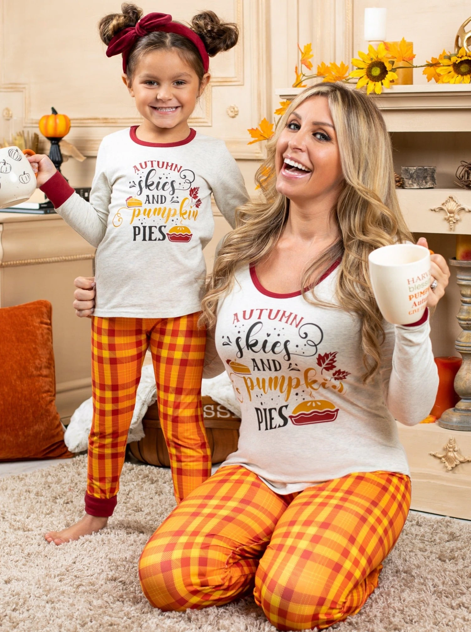 Mommy & Me Autumn Skies & Pumpkin Pies Pajama Set 5 Mommy & Me Autumn Skies & Pumpkin Pies Pajama Set - Image 5