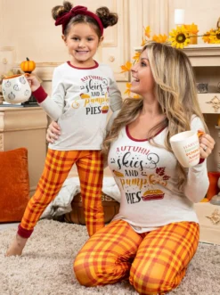 Mommy & Me Autumn Skies & Pumpkin Pies Pajama Set 7 Mommy & Me Autumn Skies & Pumpkin Pies Pajama Set -Kid's Apparel Sales JUL12CPPAJ2GBO 2