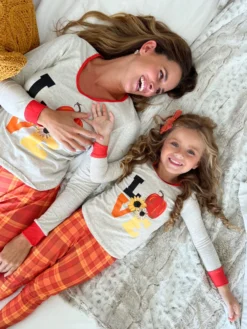 Mommy & Me Fall Love Plaid Pajama Set