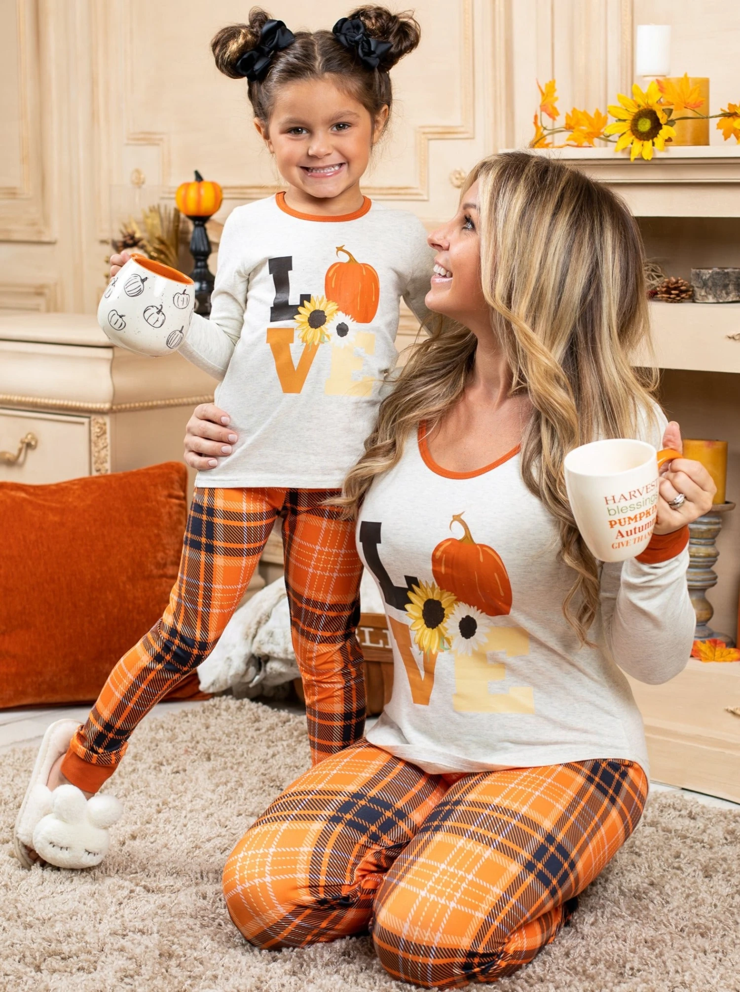 Mommy & Me Fall Love Plaid Pajama Set 2 Mommy & Me Fall Love Plaid Pajama Set - Image 2