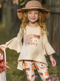 Spicy Like My Latte Legging Set -Kid's Apparel Sales JUL12CPSET11GLP 4