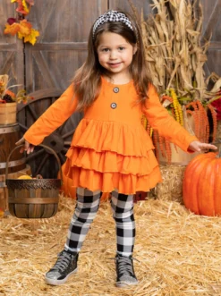 Posh Pumpkin Plaid Legging Set 9 Posh Pumpkin Plaid Legging Set -Kid's Apparel Sales JUL12CPSET12OBW scaled