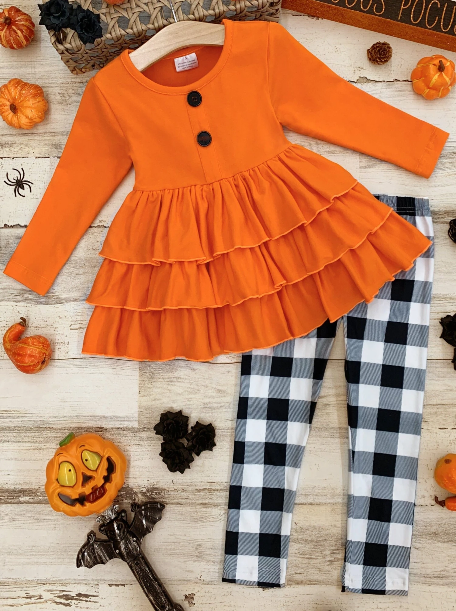 Posh Pumpkin Plaid Legging Set 1 Posh Pumpkin Plaid Legging Set