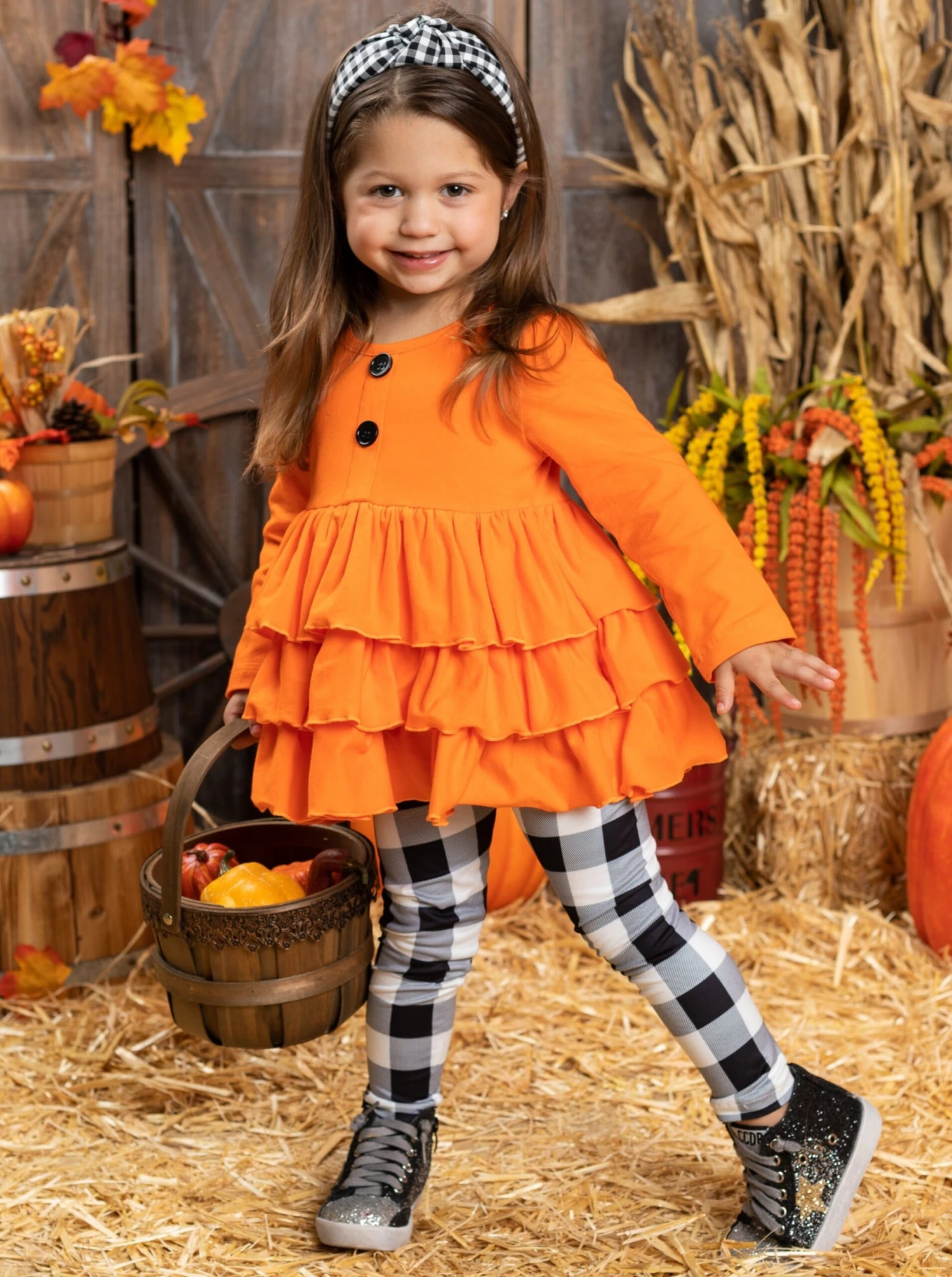 Posh Pumpkin Plaid Legging Set 2 Posh Pumpkin Plaid Legging Set - Image 2