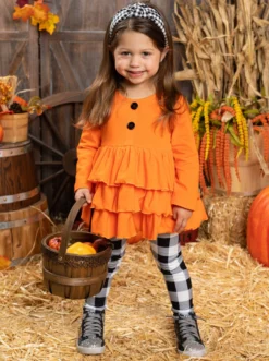 Posh Pumpkin Plaid Legging Set 8 Posh Pumpkin Plaid Legging Set -Kid's Apparel Sales JUL12CPSET12OBW 3 scaled