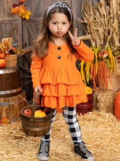 Posh Pumpkin Plaid Legging Set 7 Posh Pumpkin Plaid Legging Set -Kid's Apparel Sales JUL12CPSET12OBW 6 scaled