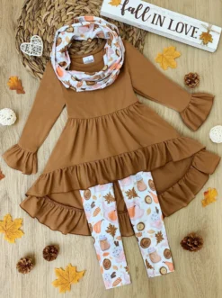 Life Is Sweet Hi-Lo Tunic, Leggings & Scarf Set -Kid's Apparel Sales JUL12CPSET14BC scaled