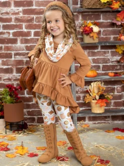 Life Is Sweet Hi-Lo Tunic, Leggings & Scarf Set