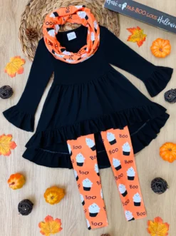 Hallow-Queen Tunic, Leggings & Scarf Set