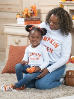 Mommy & Me Pumpkin Queen & Princess Tops -Kid's Apparel Sales JUL12CPTOP4WOP 2 scaled