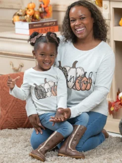 Mommy & Me Thankful Bunch Top -Kid's Apparel Sales MFTPB002 Grey 17 scaled