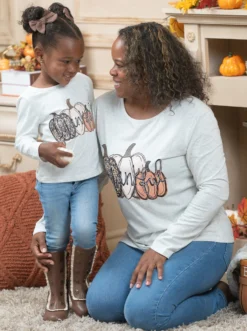 Mommy & Me Thankful Bunch Top -Kid's Apparel Sales MFTPB002 Grey 8 scaled