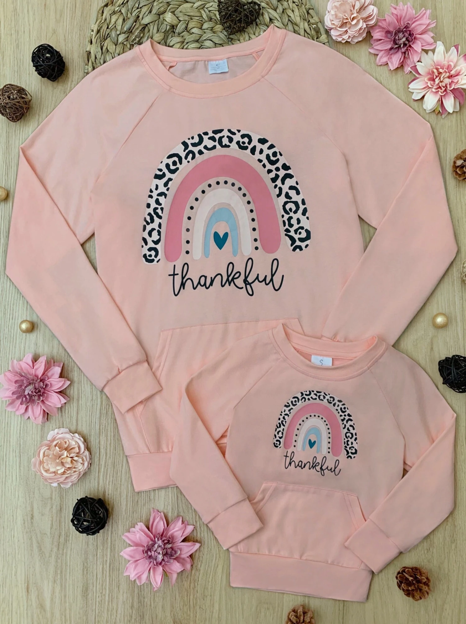 Mommy & Me Thankful Rainbow Pouch Top 3 Mommy & Me Thankful Rainbow Pouch Top - Image 3