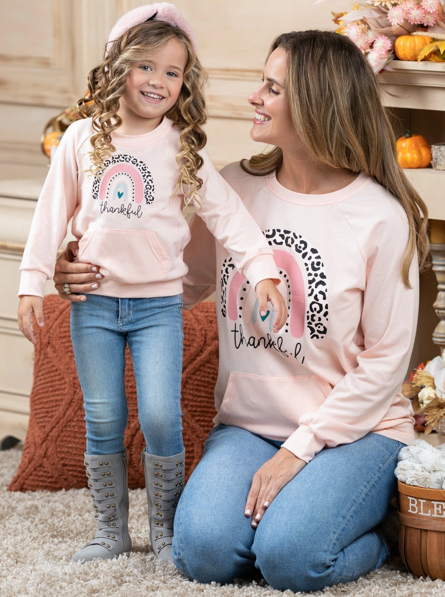 Mommy & Me Thankful Rainbow Pouch Top 5 Mommy & Me Thankful Rainbow Pouch Top - Image 5