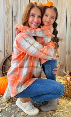 Mommy And Me Pumpkin Spice Orange Flannel Shirt 13 Mommy And Me Pumpkin Spice Orange Flannel Shirt -Kid's Apparel Sales MFTPC001 Orange 10 scaled