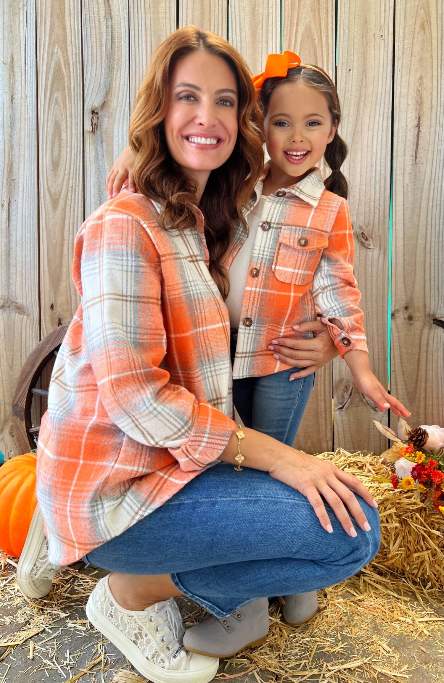 Mommy And Me Pumpkin Spice Orange Flannel Shirt 5 Mommy And Me Pumpkin Spice Orange Flannel Shirt - Image 5