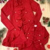 Mommy & Me Classy Duo Burgundy Ruffle Cardigan