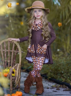 Furry Friends Slouch Pocket Tunic, Scarf & Legging Set