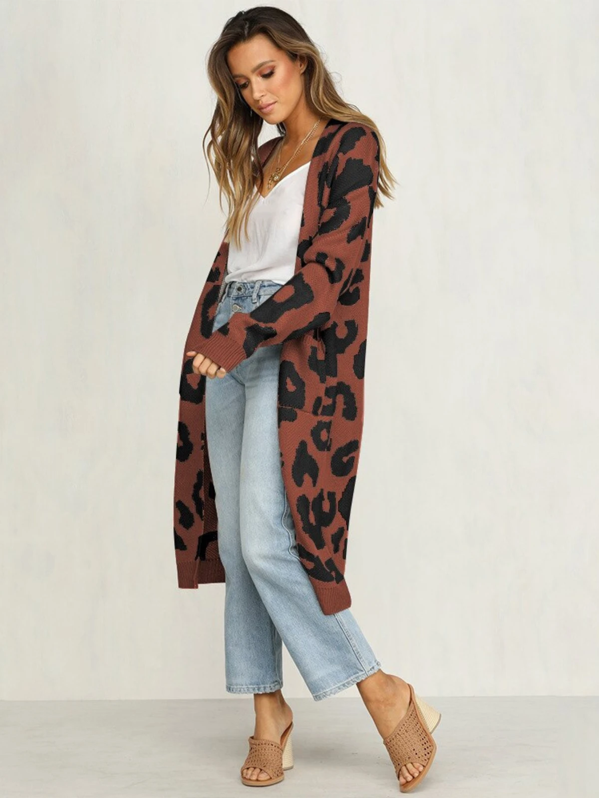 Mommy & Me Leopard Print Knitted Long Cardigan 3 Mommy & Me Leopard Print Knitted Long Cardigan - Image 3